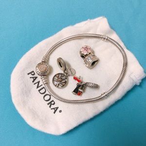 Pandora 19cm Bracelet With 2 Charms and 2 Clips